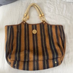 Tory Burch Striped Tote with Rope Handles